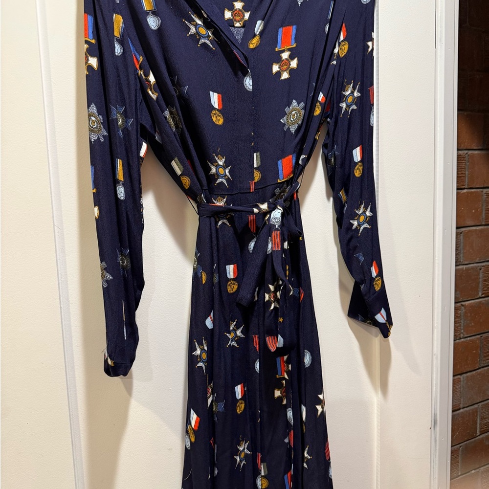 Boden Long Sleeve Medal Print Dress